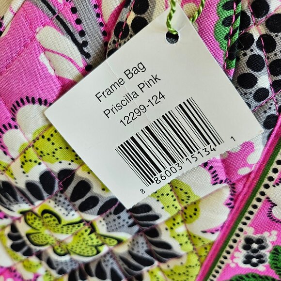 Vera Bradley Pink Green Multi Quilted Floral Frame Purse - Picture 4 of 12